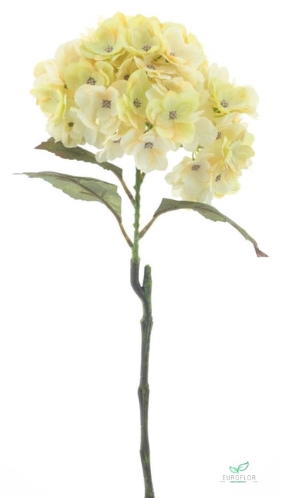 SILK FLOWERS - GARDEN HYDRANGEA SPRAY BALDWIN GREEN 63CM