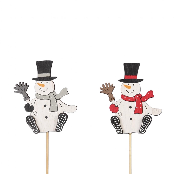 Kerst bijsteker 20cm Sneeuwpop 6cm