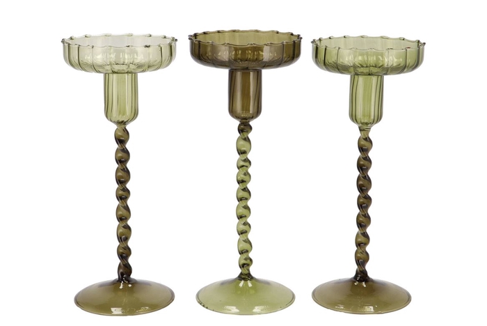 <h4>Jules Summer Green Mix Candle Holder Ass 9x22cm</h4>