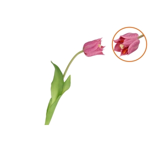 Silk Tulip Single Pink 48cm