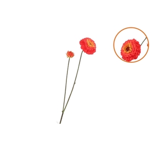 Silk Zinnia Red 54cm