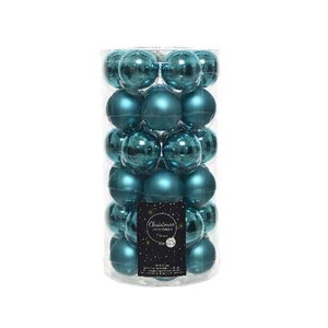 KERSTBAL GLASS 40MM 36PCS TURQUOISE 