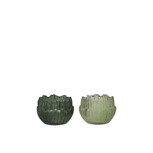 Coco Majestic Green Candle Holder Bowl Ass 9x9x6cm