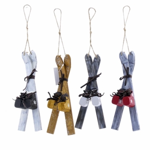 Wooden Skis w/Skates 22cm Mix/