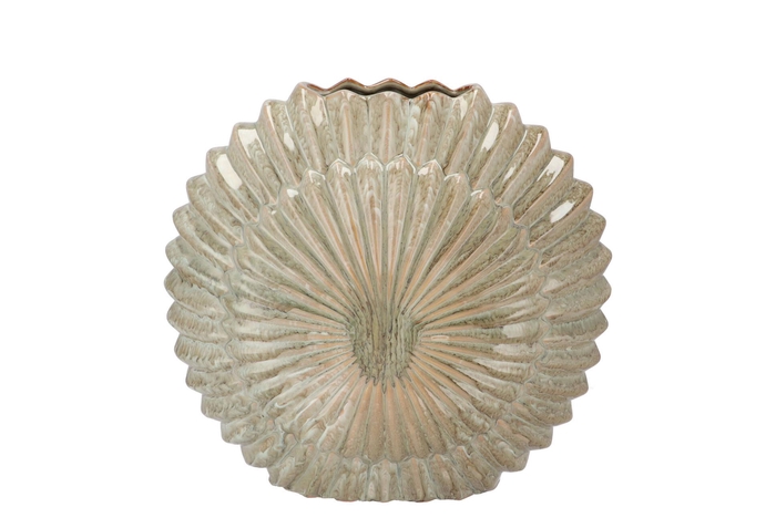 Sifan Green Vase Oval 31x13x31cm Nm