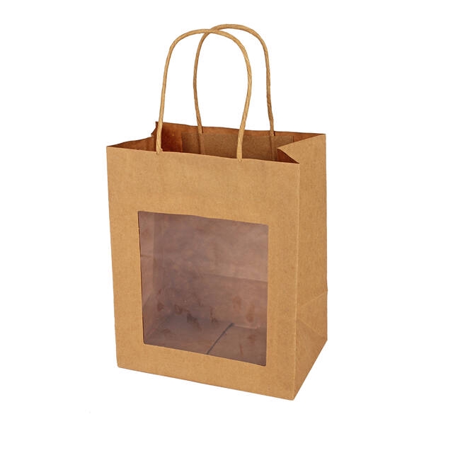 <h4>Bag craft+ PET window 18x12xH22cm brown 20/bag</h4>