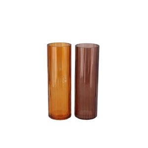 Marly Amber Brown Vase Ass 7x7x22cm