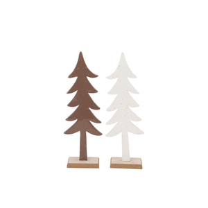 Lauren Brown White X-mas Tree Wood 10x5x30cm