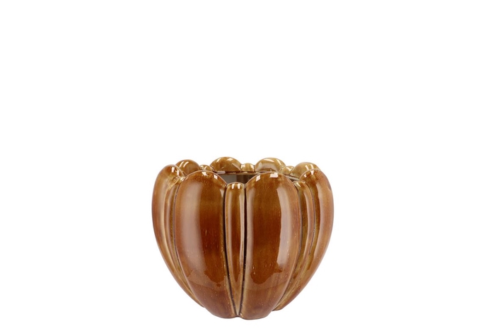 <h4>Inga Brown Pot Round Active Glaze 16x16x12cm</h4>