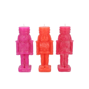 Candle Frosty Nutcracker Fuchsia Mix 6x6x16cm