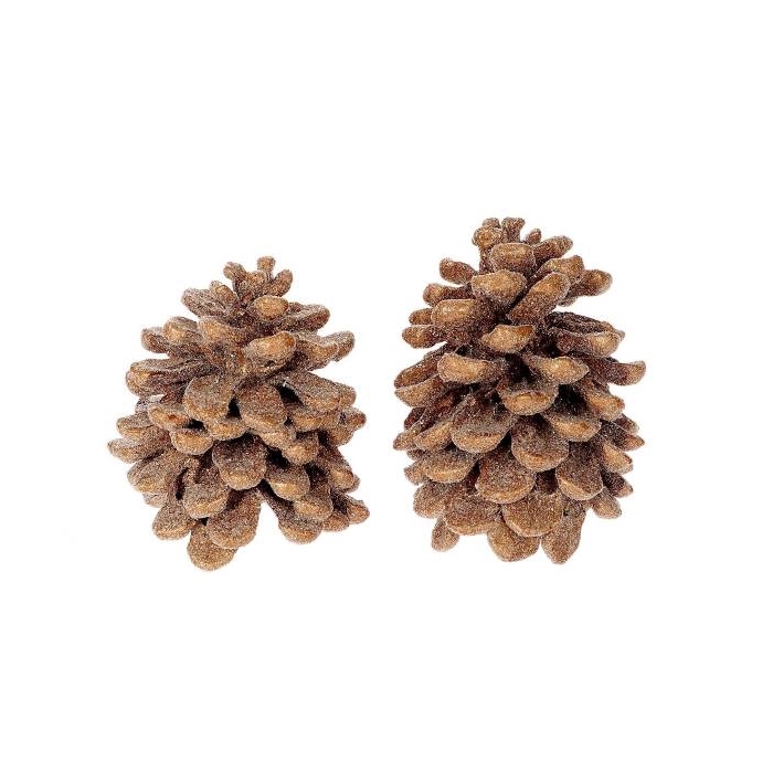 <h4>Pinecone Pinea Wax Sugared 2 Pcs Slv L19W12H14</h4>