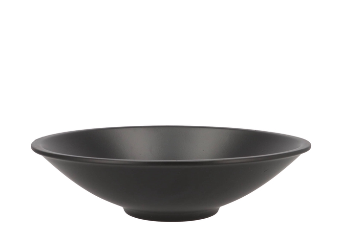 Ceramic Bowl Mat Zwart Flat Round 33x9cm