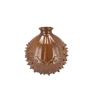 Mika Brown Vase Chestnut 16x16x17cm