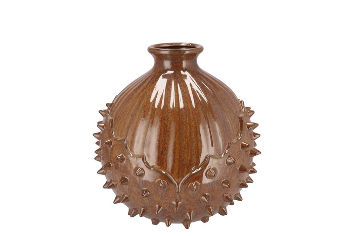 <h4>Mika Brown Vase Chestnut 16x16x17cm</h4>