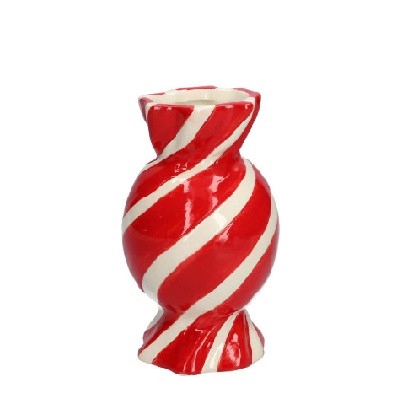 Kerst Keramiek Candy vaas d6/8*15cm