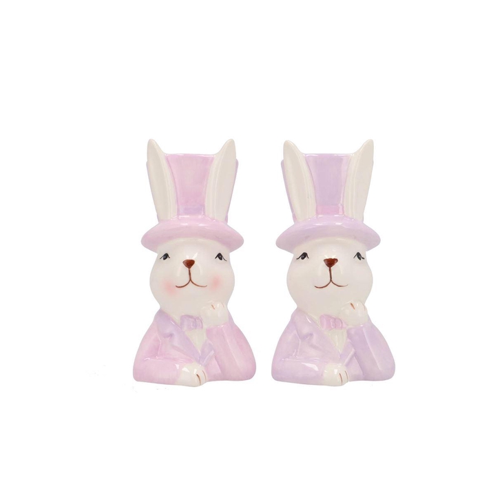 <h4>Easter Ceramic Dreamy Purple Mix Bunny Hat Ass 7x9x14cm Nm</h4>
