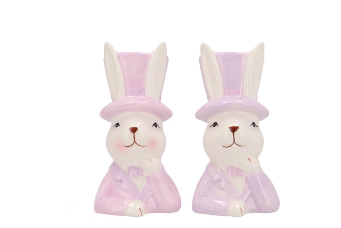 <h4>Easter Ceramic Dreamy Purple Mix Bunny Hat Ass 7x9x14cm Nm</h4>