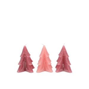 Frosty Sweets Pink Mix Pine Tree Candle 6x8cm Ass