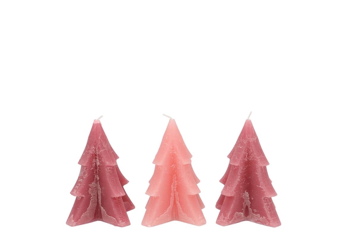 <h4>Frosty Sweets Pink Mix Pine Tree Candle 6x8cm Ass</h4>