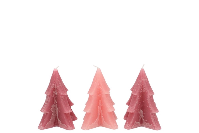 <h4>Candle Frosty Pine Tree Sweets Pink Mix 6x8cm Ass</h4>