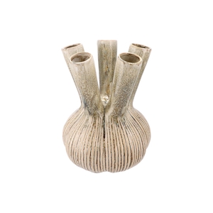 Aglio Straight Green Vase Active Glaze 26x26x35cm Nm