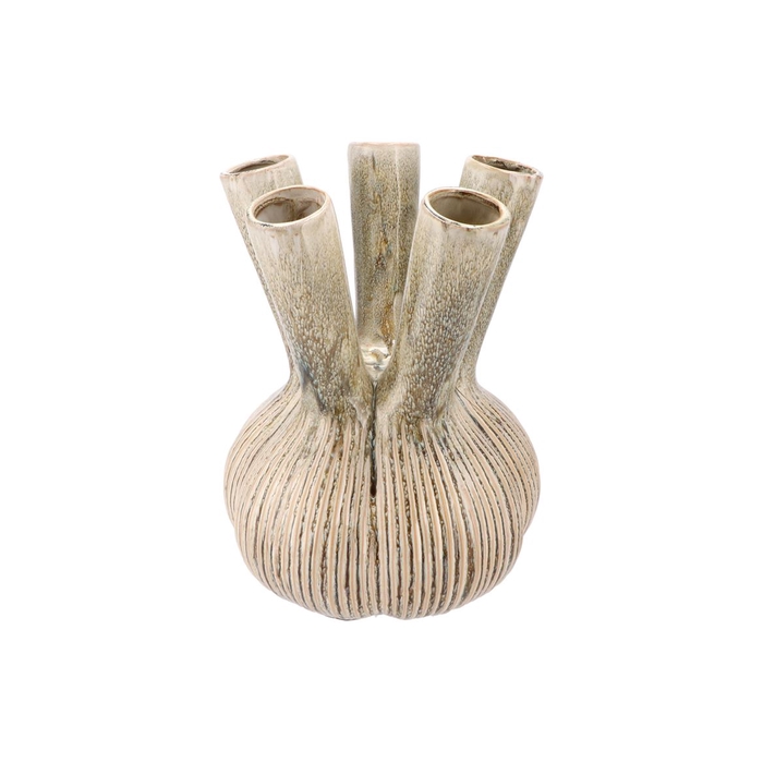 <h4>Aglio Straight Green Vase Active Glaze 26x26x35cm</h4>