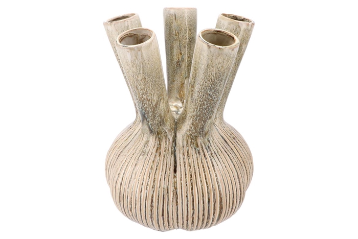 <h4>Aglio Straight Green Vase Active Glaze 26x26x35cm Nm</h4>