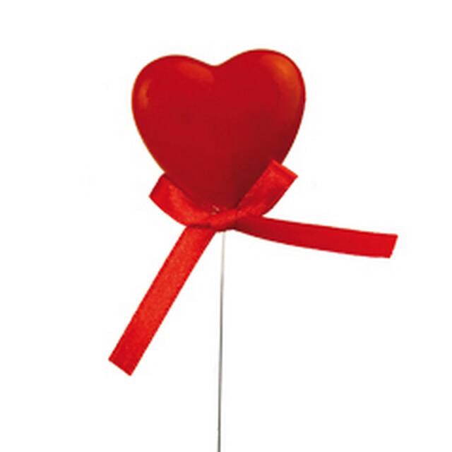 <h4>Pick Heart varnish with bow 3,5x4cm+12cm wire 36pc</h4>