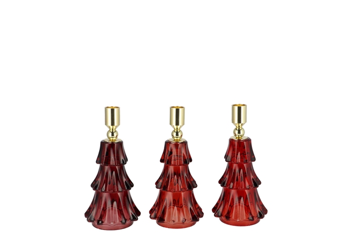 Jazz Wild Red Candle Holder X-mas Tree Ass 8x13cm Nm