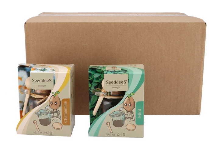 <h4>Greengift Mint Camonille Mix Glass Pot 7x11x13cm</h4>