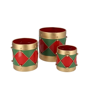 Kaya Red Pot Metal S/3 17x17/14x14/11x11cm