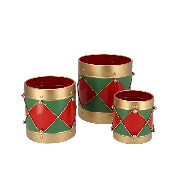 <h4>Kaya Red Pot Metal S/3 17x17/14x14/11x11cm</h4>