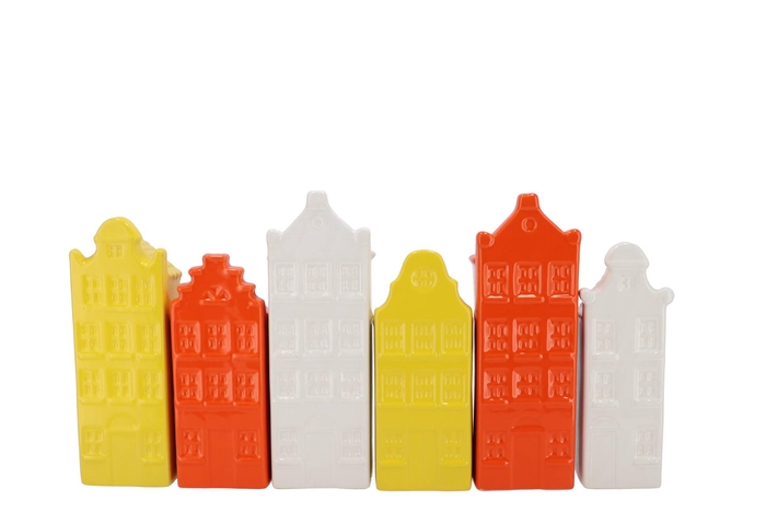 A'dam Houses Canal Dutch Orange Mix Vase Ass 9x7x25cm Nm