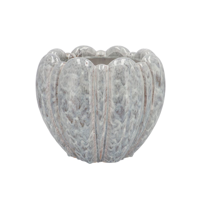 <h4>Inga Grey Pot Round Active Glaze 27x27x21cm</h4>