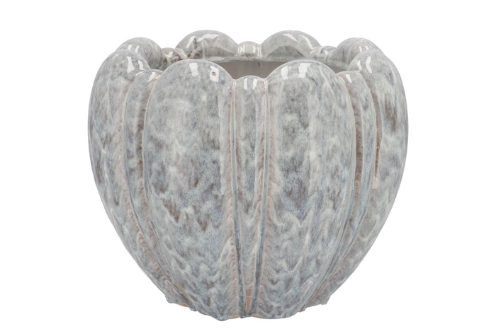 <h4>Inga Grey Pot Round Active Glaze 27x27x21cm</h4>