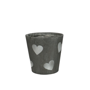 Valentine Wood Pot hearts d13*13cm