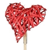 Pick heart woody 7,5x7,5cm+50cm stick red