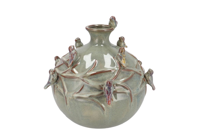 <h4>Bird Vase Tube Moss 23x23x23cm</h4>