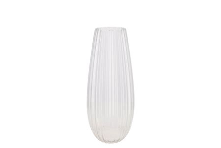 Glass Vase Cone Stripes 17x37cm