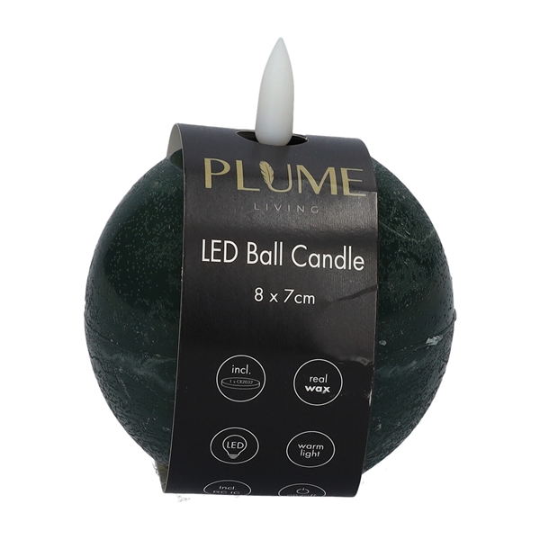 <h4>Ball LED candle Lumina1 RC d8xh7 forest green</h4>