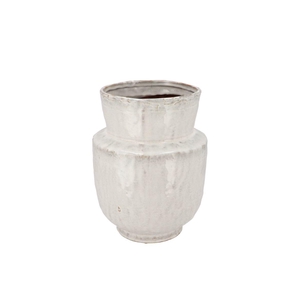 Iron Stone White Vase 21x21x27cm