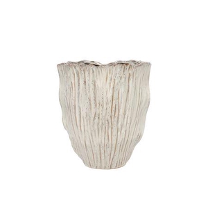 Lima White Vase Oval Double 24x13x26cm Nm