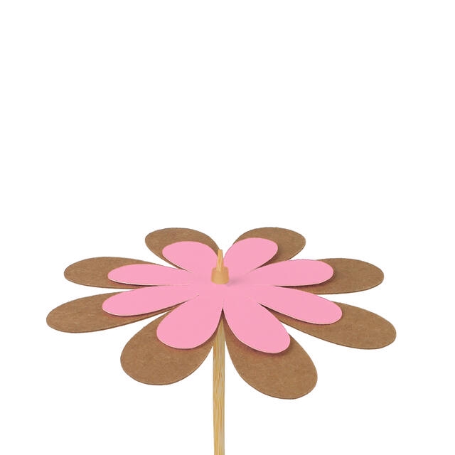 Pick flower kraft 8cm+50cm stick pink