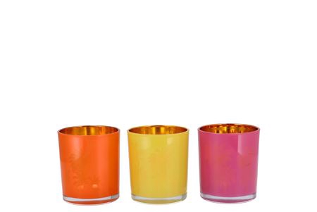 <h4>Hilly Dutch Orange Mix T-light Glass Ass 7x8cm</h4>