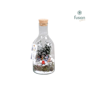 Green Bottle met Kerstarrangement