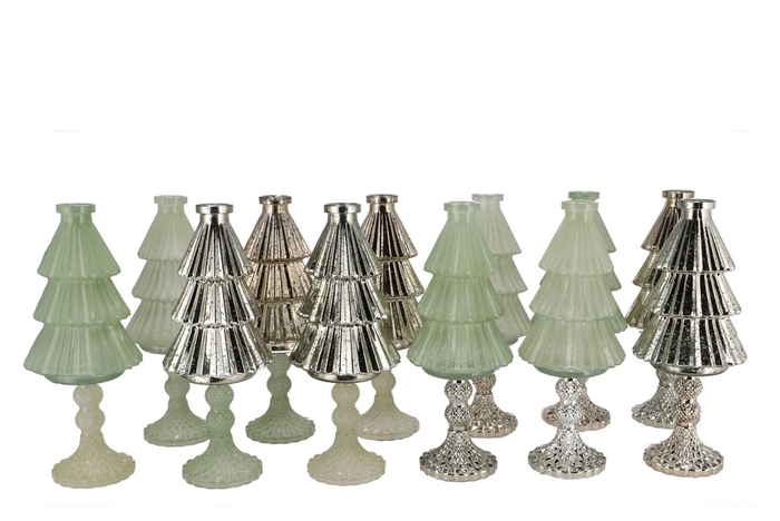Jazz Nordic Green Vase X-mas Tree Ass 11x28cm