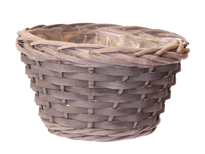 <h4>DF06-662881100 - Basket Wellton d19xh11 grey wood chip</h4>