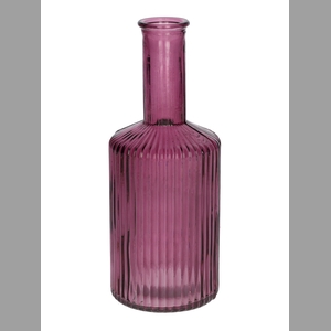 DF02-665462300 - Vase Caro lines neck d3.7/8.2xh20.5 aubergine transparent