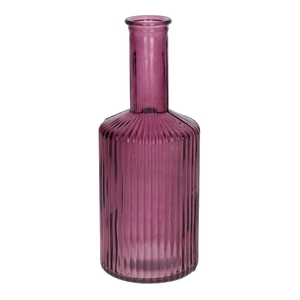 DF02-665462300 - Vase Caro lines neck d3.7/8.2xh20.5 aubergine transparent