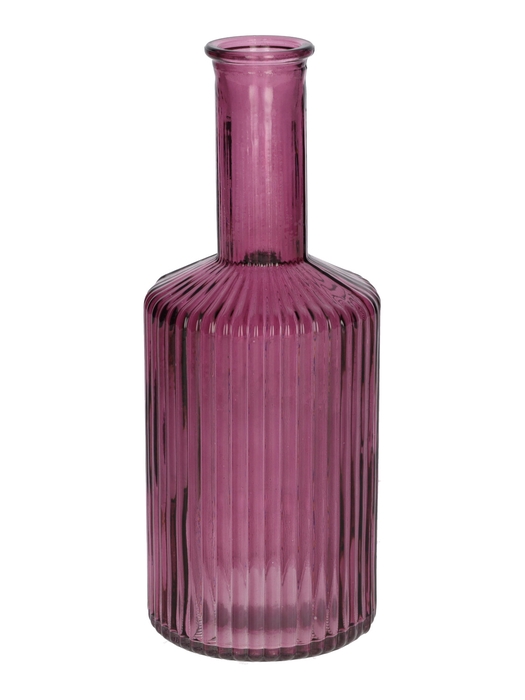 <h4>DF02-665462300 - Vase Caro lines neck d3.7/8.2xh20.5 aubergine transparent</h4>